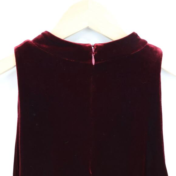 Cynthia Rowley A-Line Velvet Sleeveless Swing Dress Ruby Red Size Medium - Picture 5 of 7